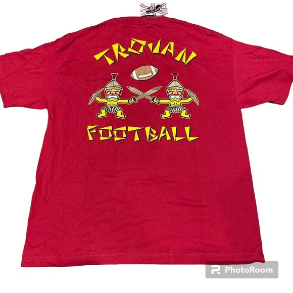 Mens USC Trojans Football Fight On Tiki T-Shirt Size XL Red - Picture 1 of 4